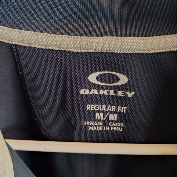 Oakley Navy Polo Shirt with White Trim - Picture 3 of 3
